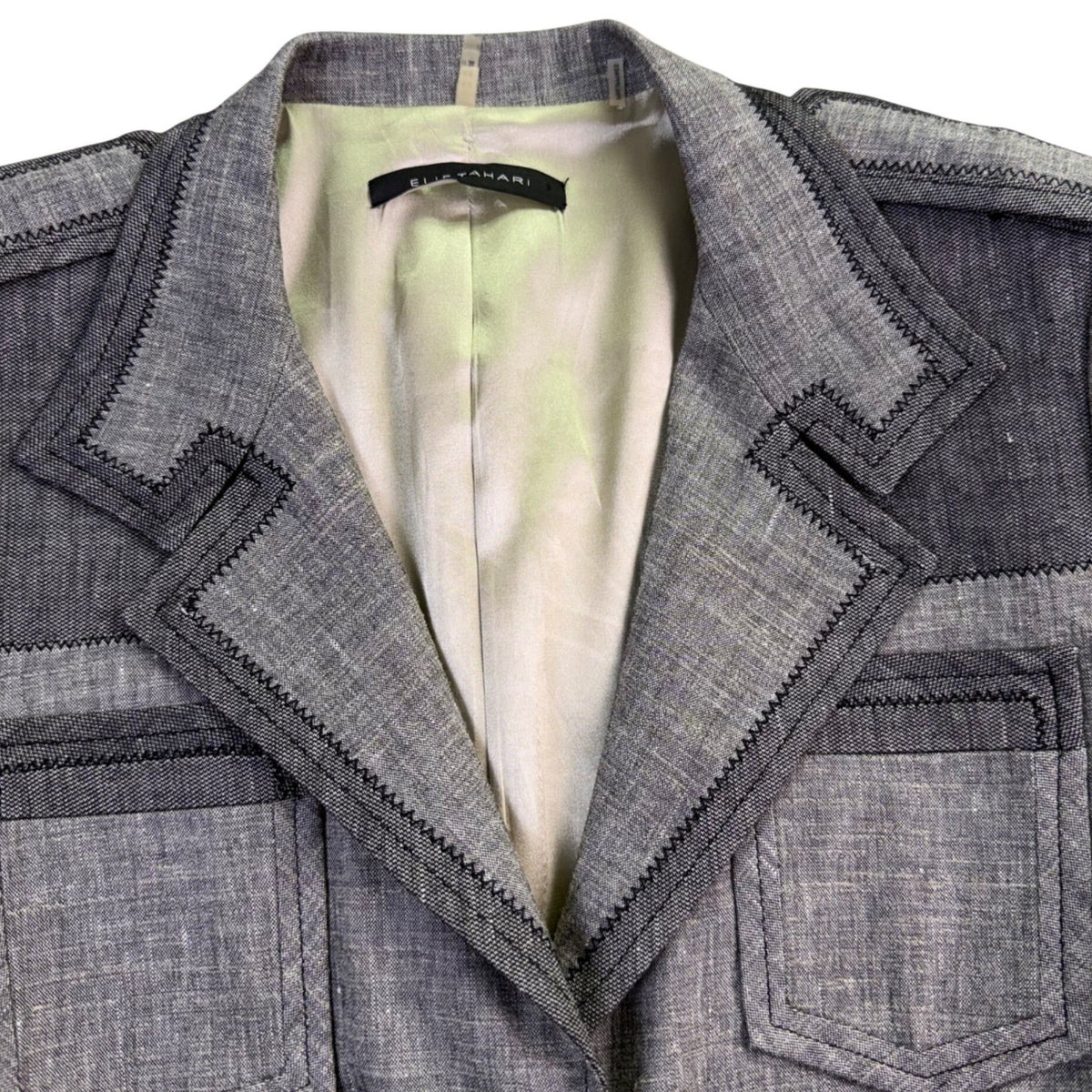 Elie Tahari Womens Gray Blazer & Pants Suit  Stretch Elevated Look Size 2