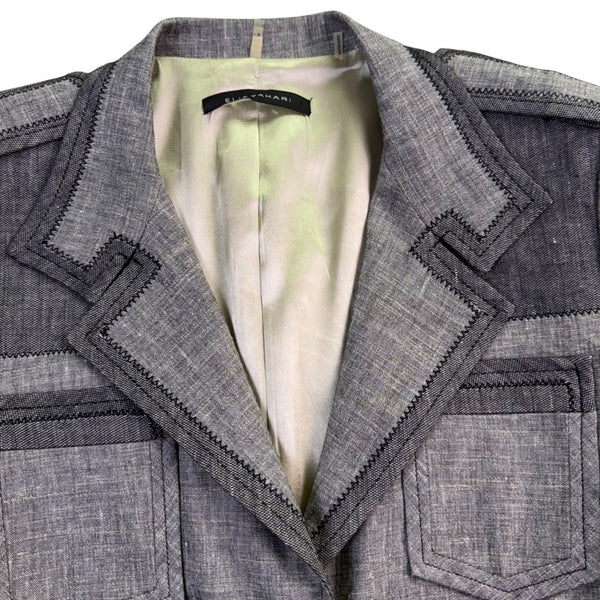 Elie Tahari Womens Gray Blazer & Pants Suit  Stretch Elevated Look Size 2