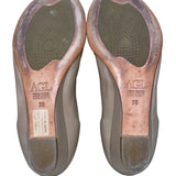 AGL Women’s Beige Brown Leather Buckle Accent Ballet Style Flats Size 39