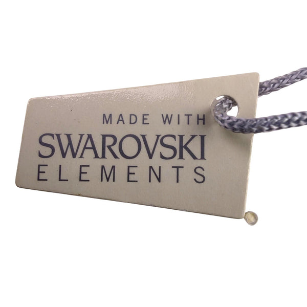 Swarovski Womens Silver Tone Crystal Necklace Adjustable Chain Clear Pendant