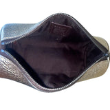 Coach Women’s Gold Metallic Leather Cylinder Zippered Makeup Bag Purse Pouch