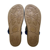Siketu Women’s Blue Embellished T-Strap Flexible Sole Sandals Size 42