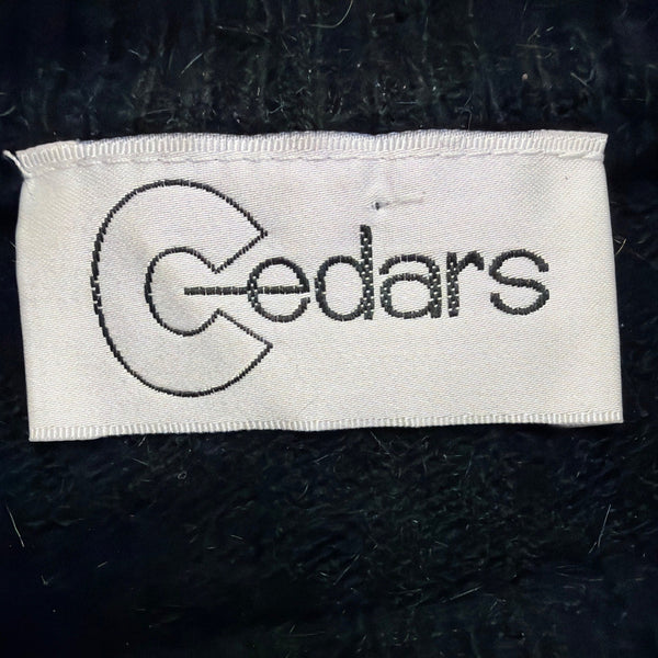 Cedars Womens Black Wool Sweater Sequin Embellished Circles Size L