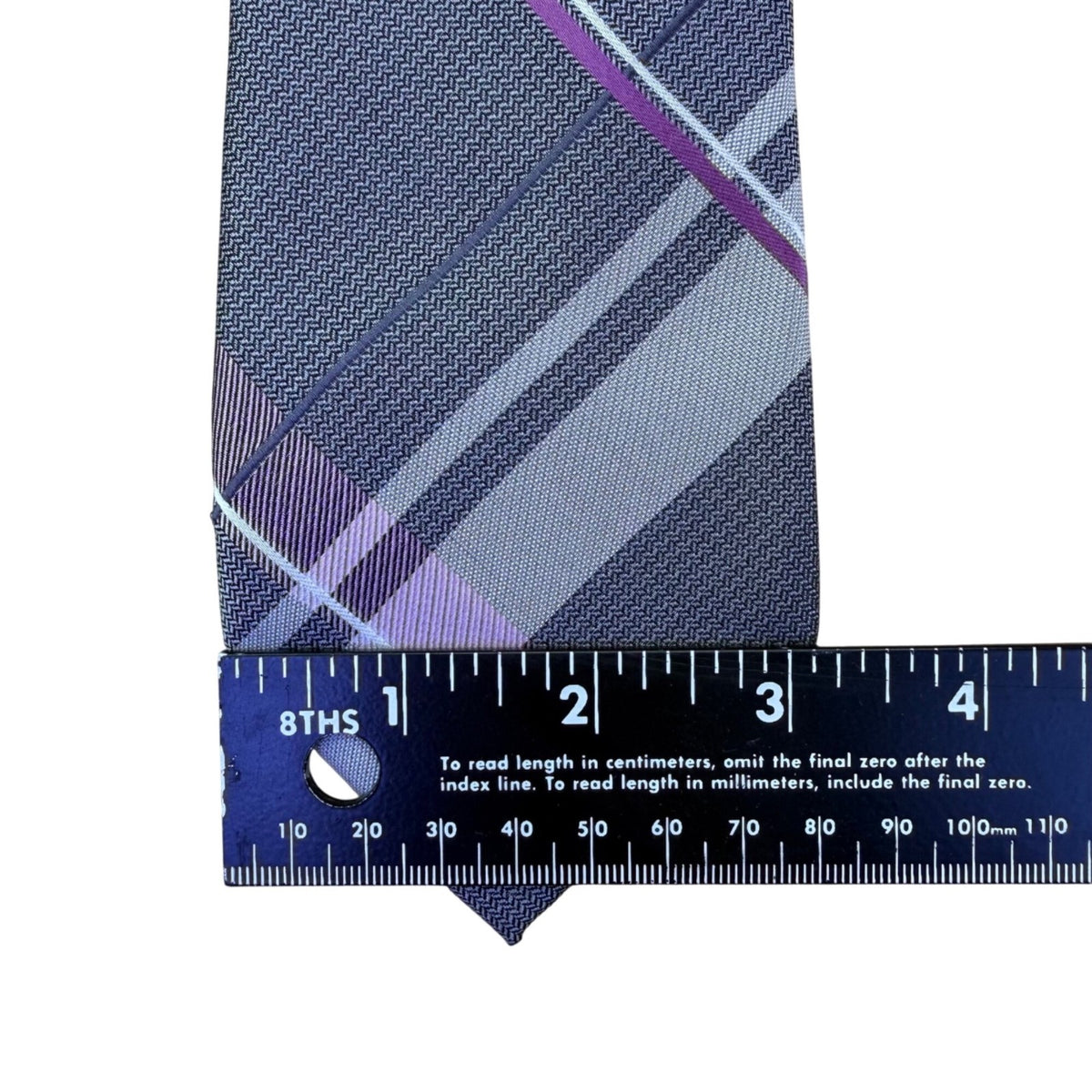 Michael Kors Mens Blue & Purple Plaid Silk Blend Neck Tie Elegant Business Style