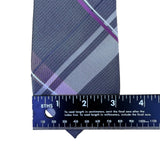 Michael Kors Mens Blue & Purple Plaid Silk Blend Neck Tie Elegant Business Style