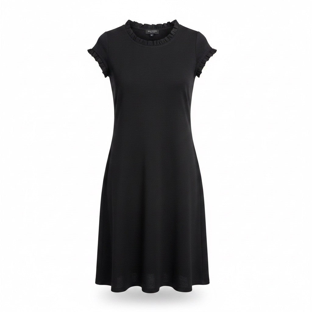 Isaac Mizrahi Womens Black Short Sleeve A-Line Dress Size S