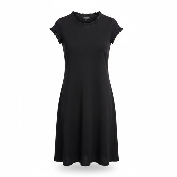 Isaac Mizrahi Womens Black Short Sleeve A-Line Dress Size S
