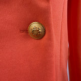 Asos Womens Orange Polyester Blazer Double Breasted Long Sleeve Size US 6
