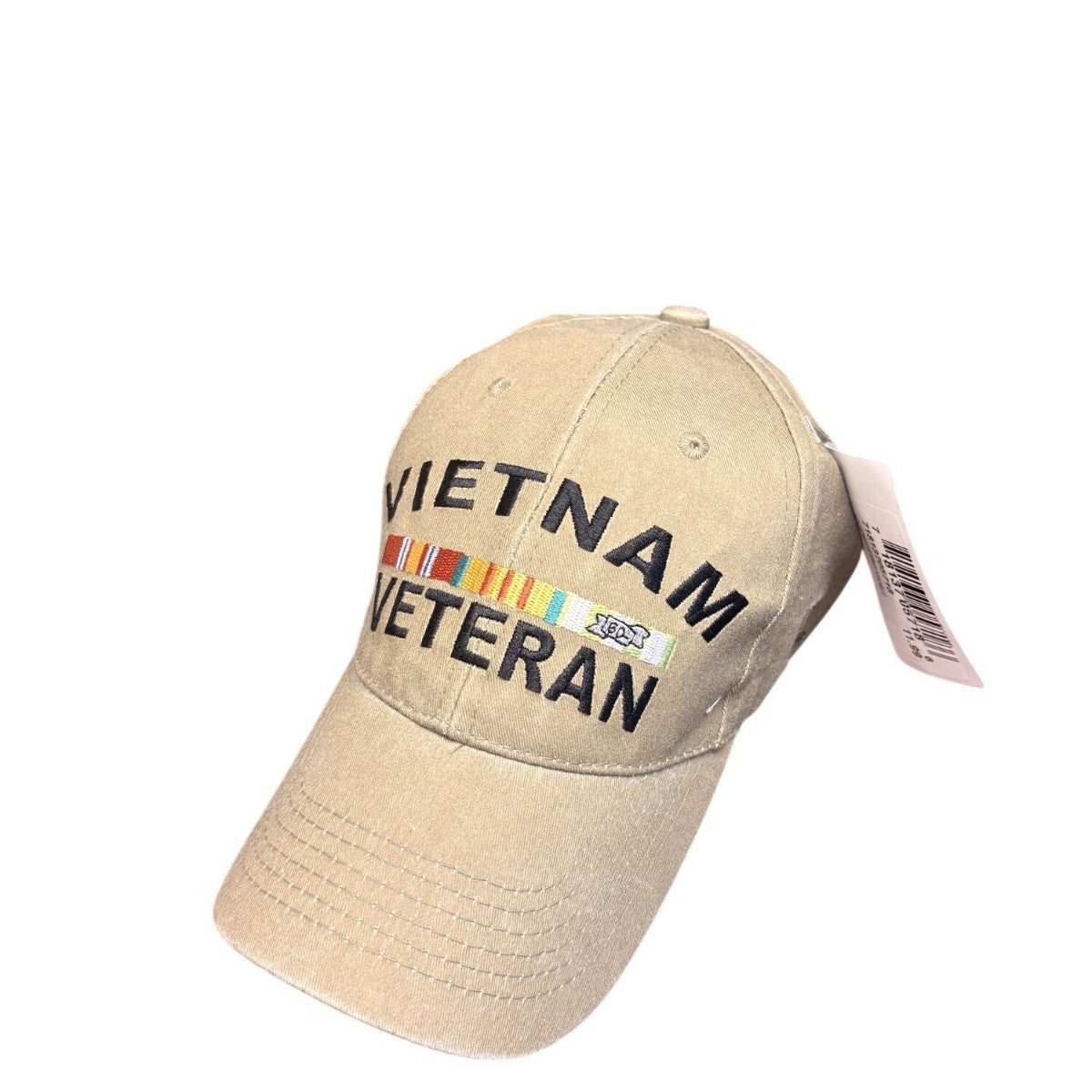 Embroidery Unisex Khaki Vietnam Veteran Adjustable Cap With Embroidered Design