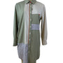 Kayra Womens Green Multicolor Striped Shirt Dress Long Sleeve Size 38