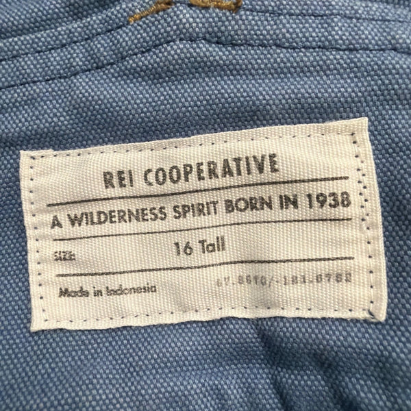 REI Womens Blue Cotton/Polyester Blend Adjustable Overall Bib Pants Size 16