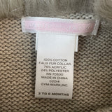 Janie & Jack Baby Cable Knit Poncho With Faux Fur Collar Size 3-6 Months Beige