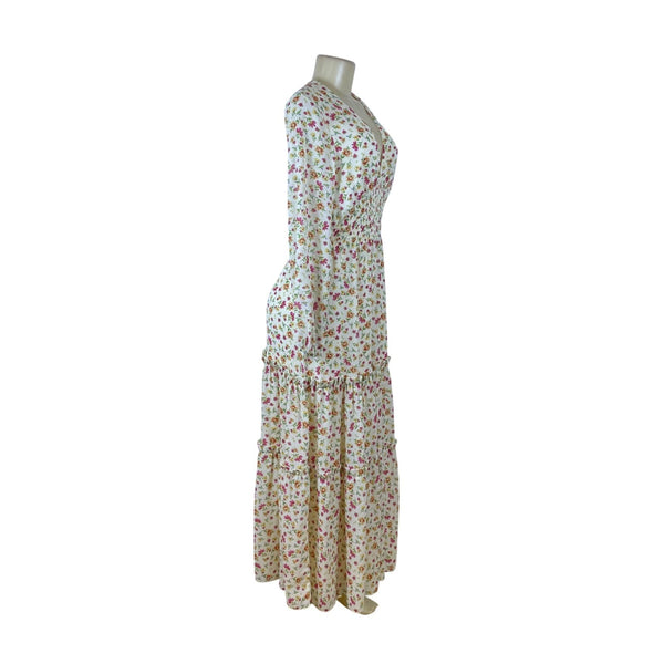 Lost + Wander Women’s White Floral Maxi Dress With Long Sleeves Size S - New