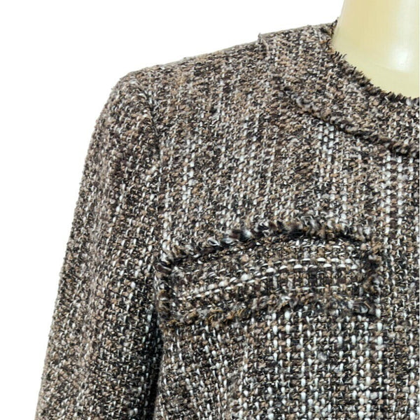 Michael Kors Women's Brown Tweed Blazer Jacket Sz 8