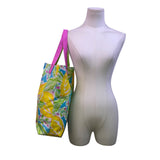Lilly Pulitzer Women’s Green Multicolor Lemon Print Summer Carryall Tote Bag