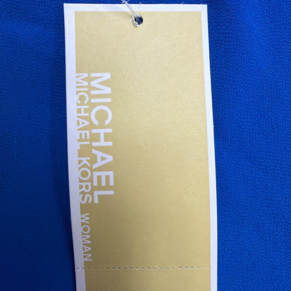Michael Kors Womens Blue Short Sleeve Layered Hem Top Size 1X