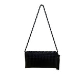 Sondra Roberts Women’s Dark Blue Woven With Tassel Braided Handle Shoulder Bag