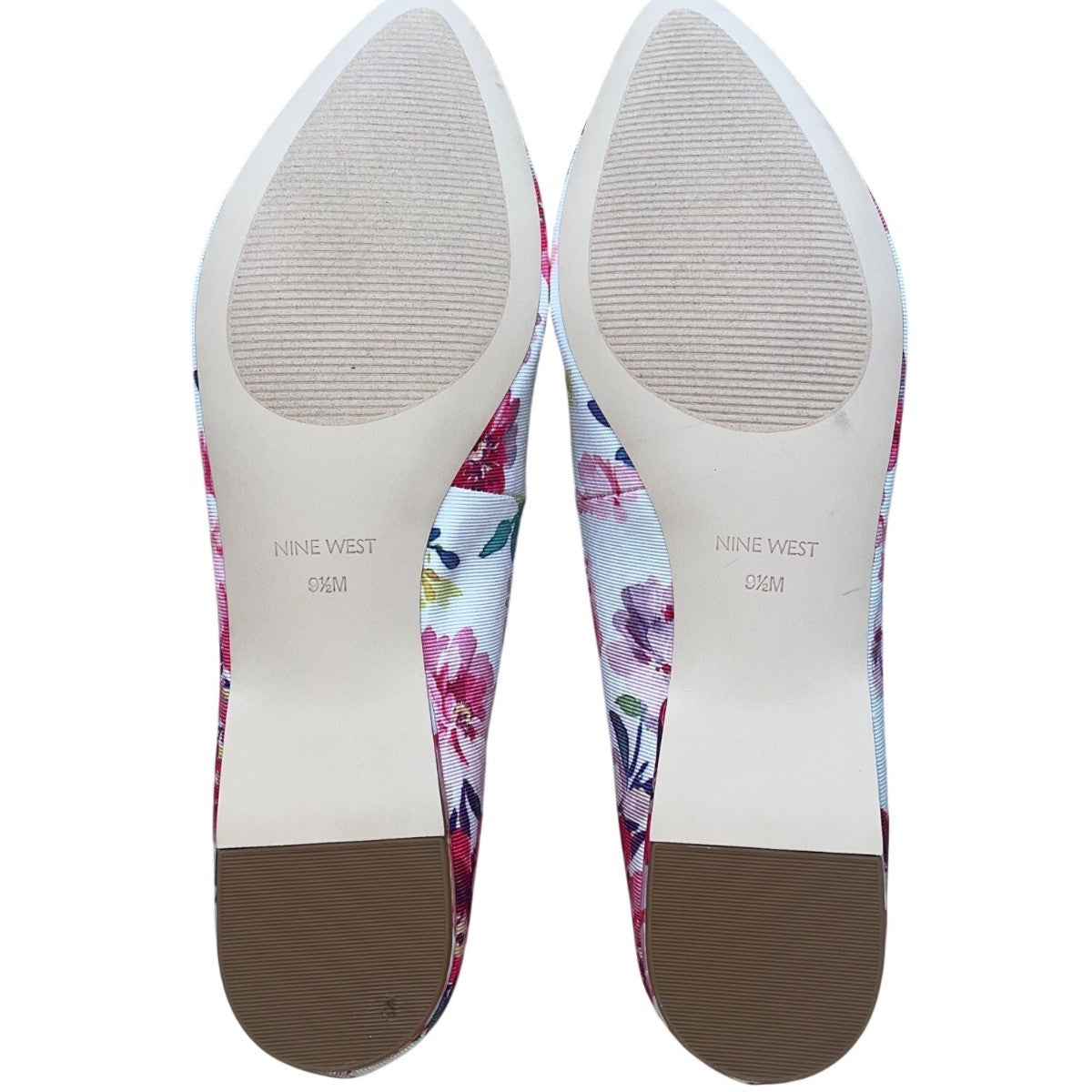 Nine West Women’s White & Red Floral Print Speak Up 2 Ballet Flats Size 9.5M