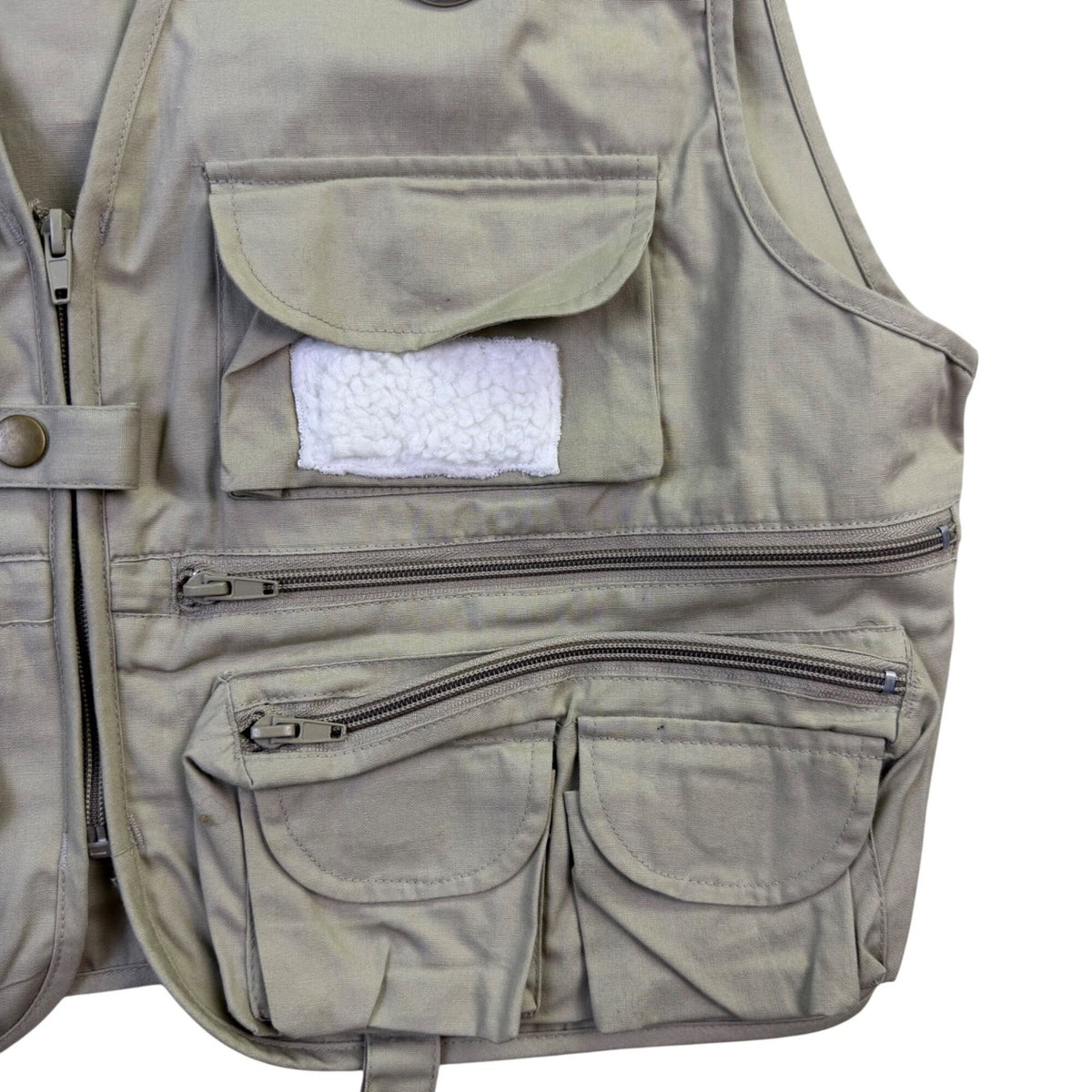 Crystal River Mens Beige Utility Fishing Vest Multi-Pocket Durable Design Sz M