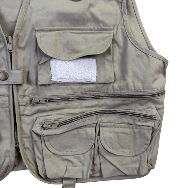 Crystal River Mens Beige Utility Fishing Vest Multi-Pocket Durable Design Sz M
