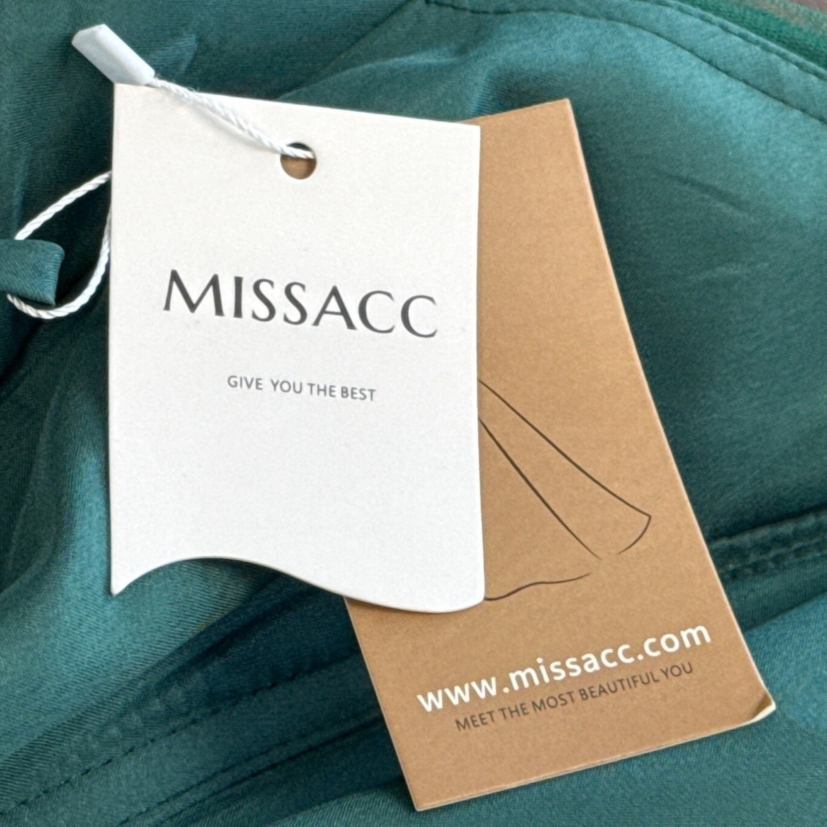 Missacc Green One-Shoulder Tulle Evening Gown Women's Formal Dress - New