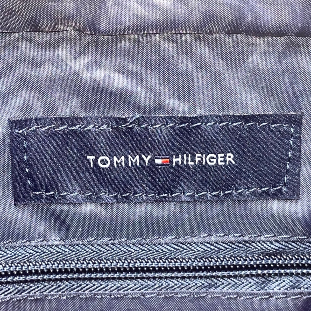 Tommy Hilfiger Women’s Red & Blue Canvas & Faux Leather Striped Accent Tote Bag