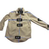 Hilary Radley Womens Beige Fleece Button-Up Shirt Jacket Casual Oversized Sz L