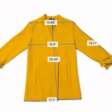 Shinesstar Womens Yellow Polyester Open Front Long Jacket Stylish Layer Size M 