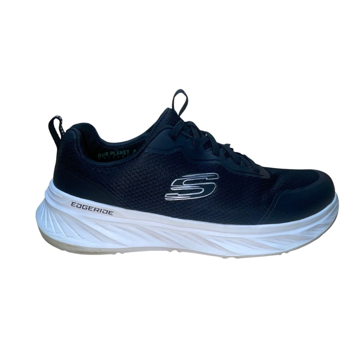 Skechers Men’s Black & White Edgeride Air-Cooled Memory Foam Sneakers Sz 10.5