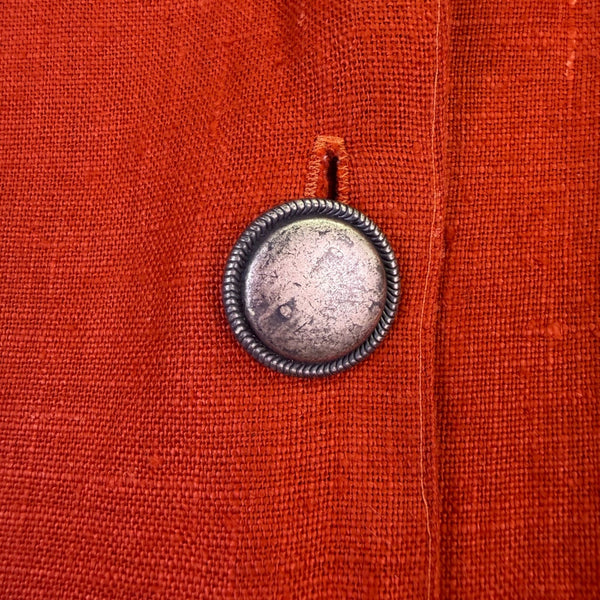 Double D Ranch Brand Womens Orange Linen Beaded Fringe Western Jacket Size M