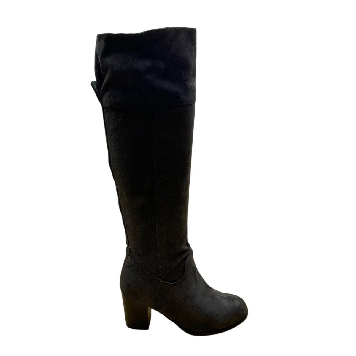 Diba Women’s Gray Suede Block Heel Pull-On Celia Knee-High Boots Size 7M