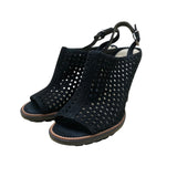 Via Spiga Womens Black Suede Slingback Perforated High Heel Sandals Sz 6M