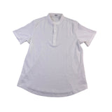 Coofandy Men White  Short Sleeve Stand Collar Shirt Size L