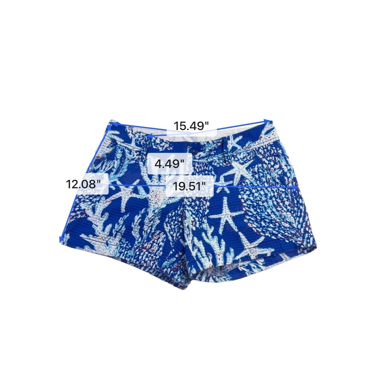 Lilly Pulitzer Womens Blue The Callahan Short With Starfish Coral Print Size 8