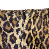 Cache Women Brown Leopard Print Cotton Blend Skirt Animal Pattern Size 6