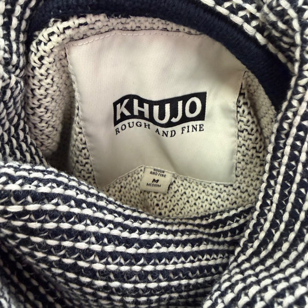 Khujo Womens Navy & White Sweater With Funnel Neck Pullover Stylish Sz M - New
