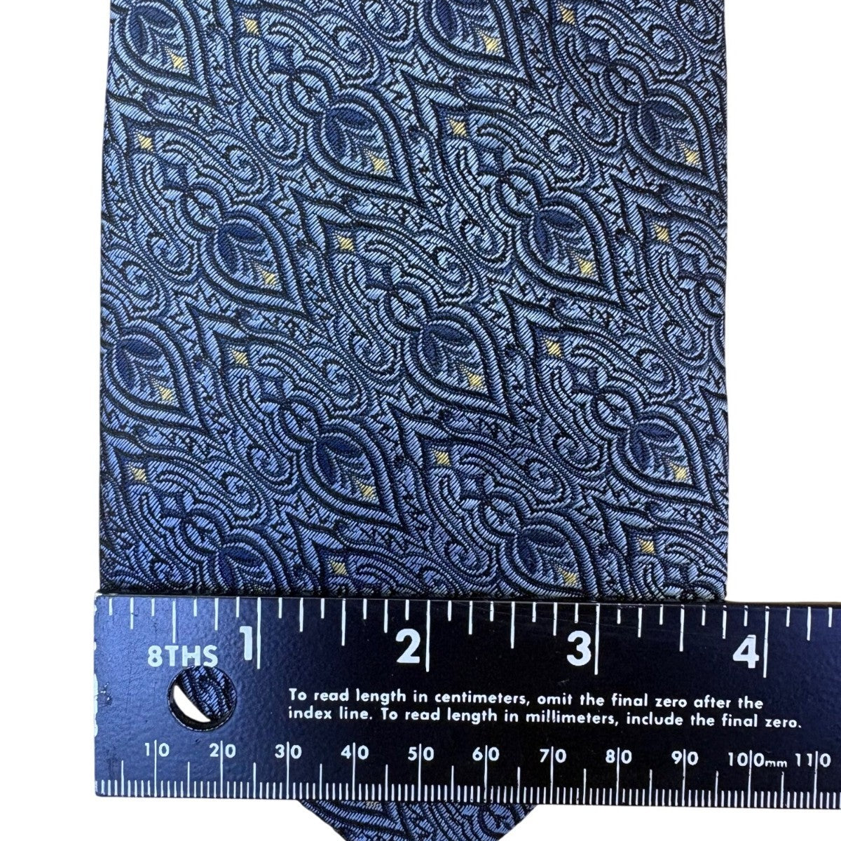 Smithsonian Institution Men Navy Silk Italian Tie Geometric Paisley Design New