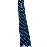 Vintage Brooks Brothers Navy All Silk Striped Tie Green Blue Business Classic