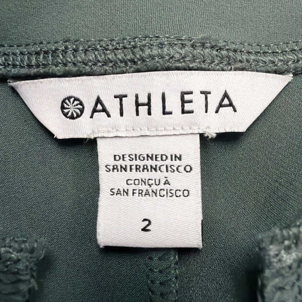 Athleta Womens Dark Green High-Waisted Slim Fit Pants Stretchy Size 2