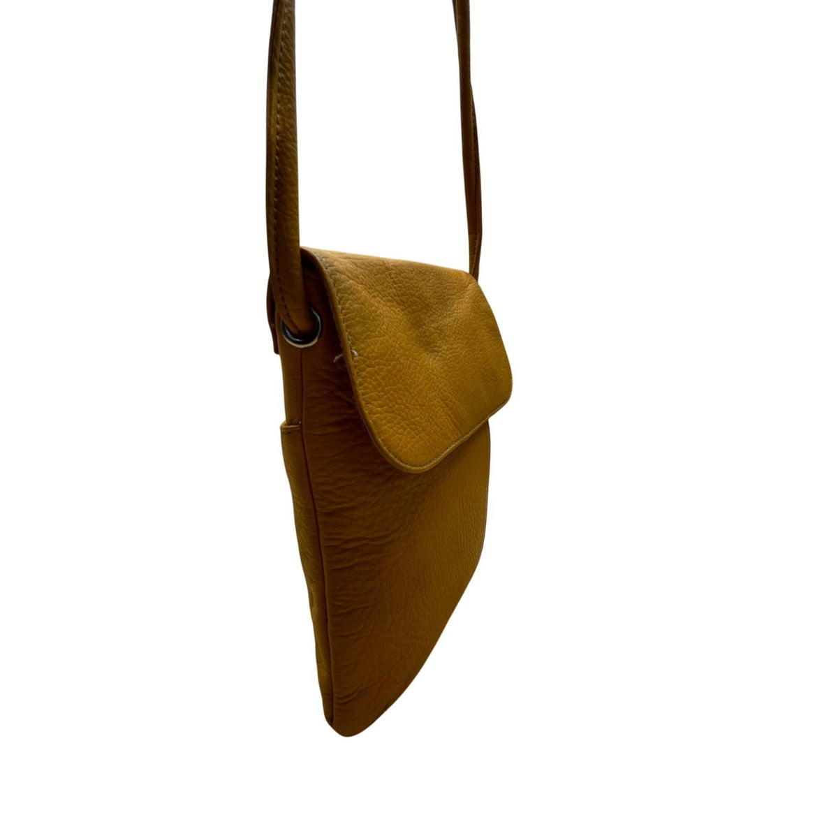 Tignanello Women’s Yellow Leather With Front Zip Pocket Crossbody Bag