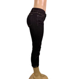 White House Black Market Womens Black Cotton Blend Cropped Capri Jeans Size 6