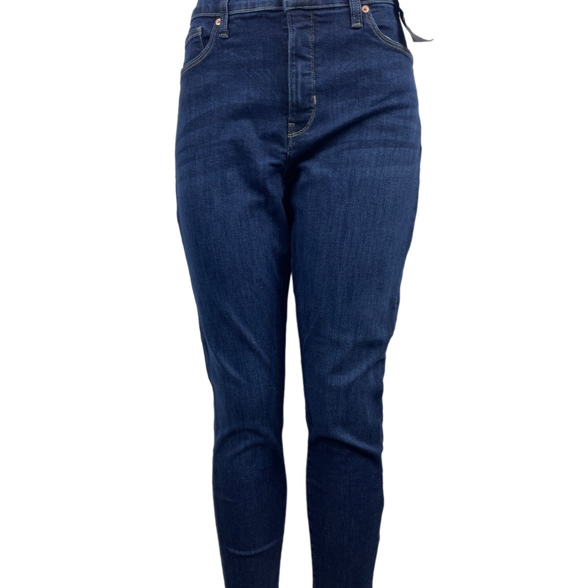 Womens Mid-Rise Dark Blue Skinny Jeans New
