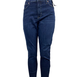 Womens Mid-Rise Dark Blue Skinny Jeans New