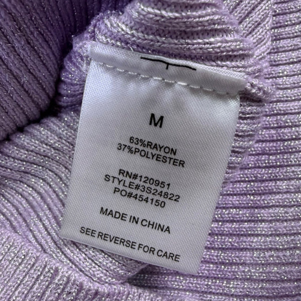Pink Rose Womens Lilac Long Sleeve Wrap Sweater Size M