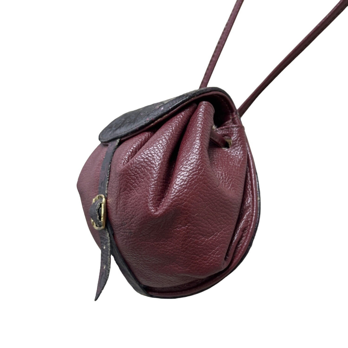 Vintage Abc Bag’s Women's Red Burgundy Leather Strapped Crossbody Purse Sz S