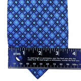 Salvatore Ferragamo Mens Blue 100% Silk Patterned Tie Geometric Design Italy