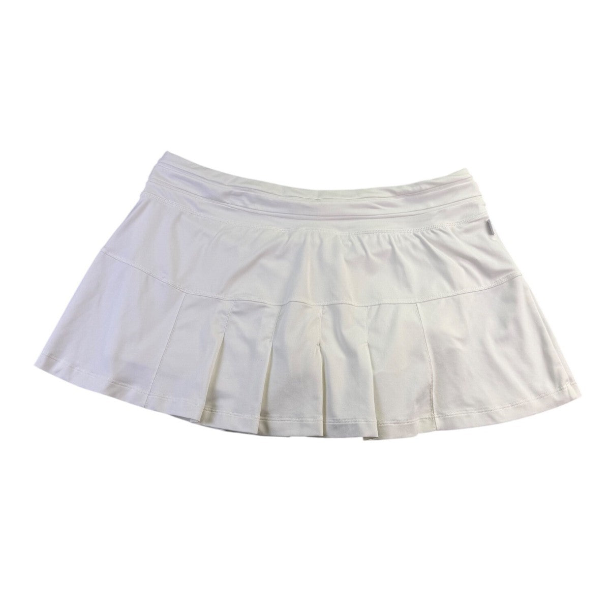 Nike Womens White Dri-FIT Polyester Spandex Pleated Athletic Skort Size Large