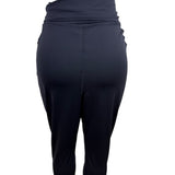 Zella Womens Black High-Waist Cropped Harem Pants Stretchy Size M - New