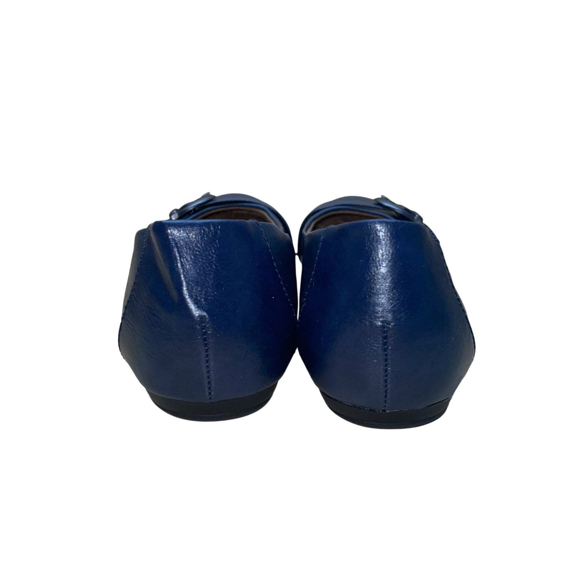 Euro Soft By Sofft Women’s Navy Buckle Strap Round Toe Slip-On Flat Shoes 8M