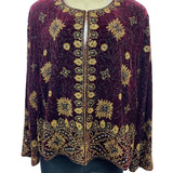 Vtg Adrianna Papéll Women’s Red Volero Velvet with Sequin Beads Sz XS